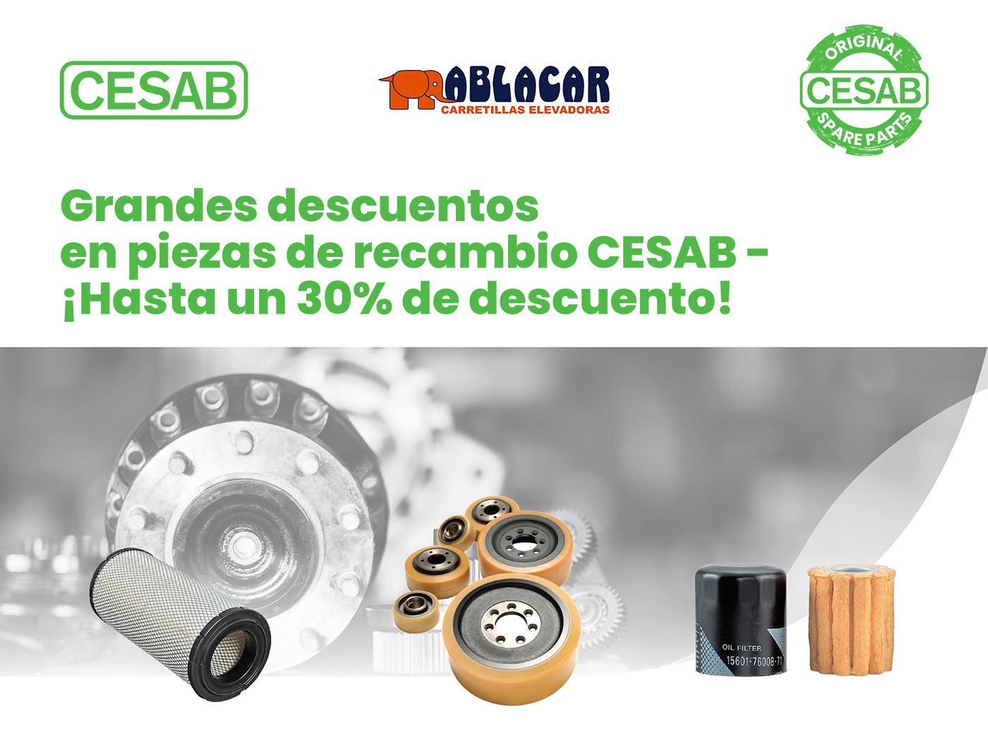 Grandes descuentos en en piezas de recambio CESAB